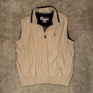 PGA Tour Beige Golf Vest with Black Accents